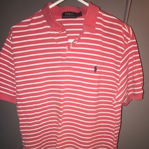 White & Pink Striped Polo