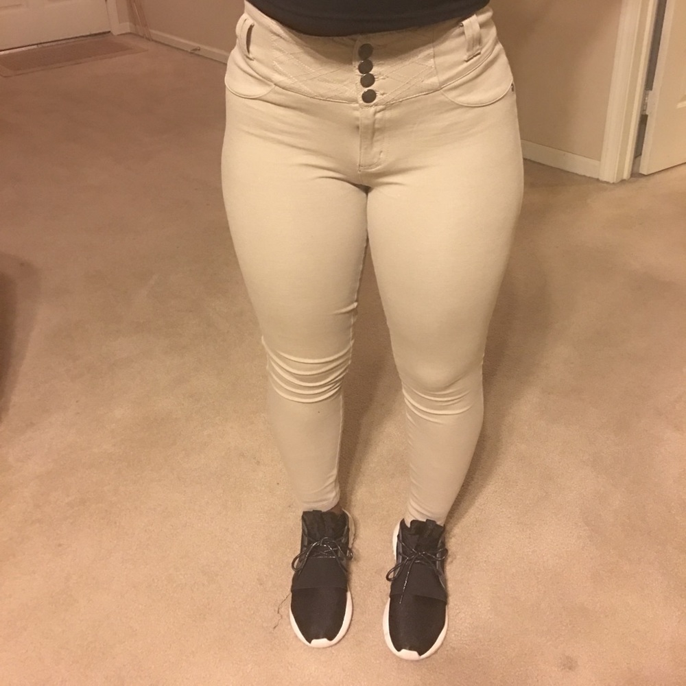 Khaki High Waisted Jeggings