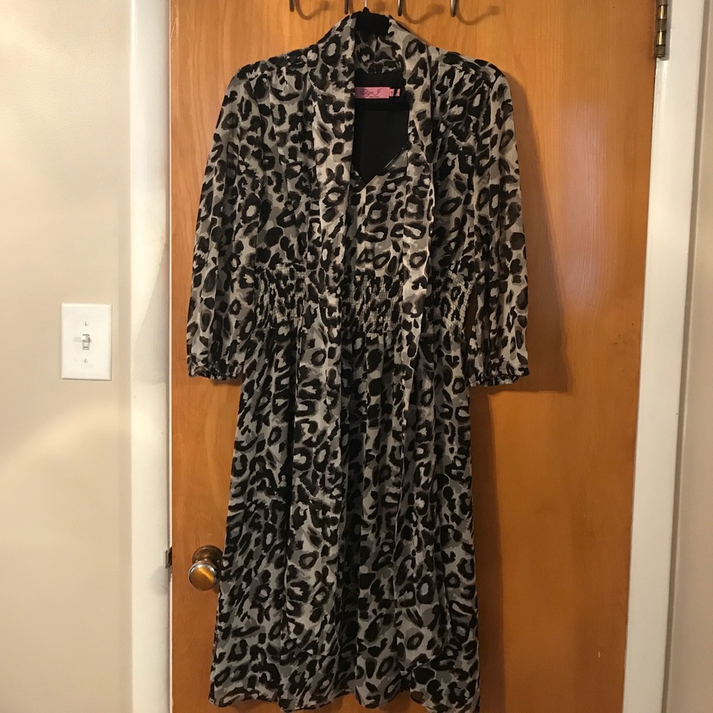 Eliza J leopard print 3/4 sleeve dress