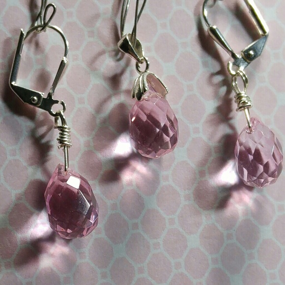 #0117 Pink Quartz Crystal Gemstone Set - Picture 2 of 3