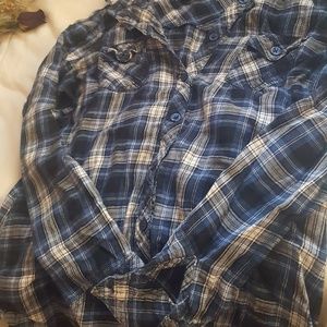 Blue & white flannel