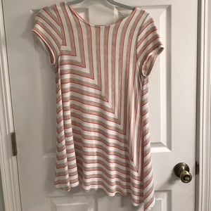 Tan and orange striped shirt