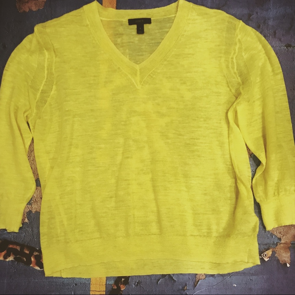 MARLED LINEN V-NECK SWEATER