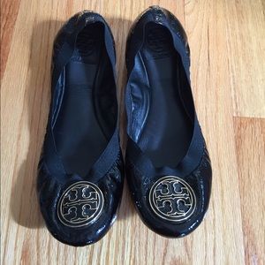 Tory Burch Black Patent Caroline Ballerina Flat