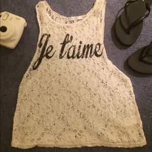 Delia's White Lace Tank