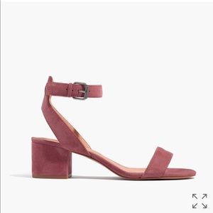 NWT Madewell mid-heel sandals in pink suede size 7