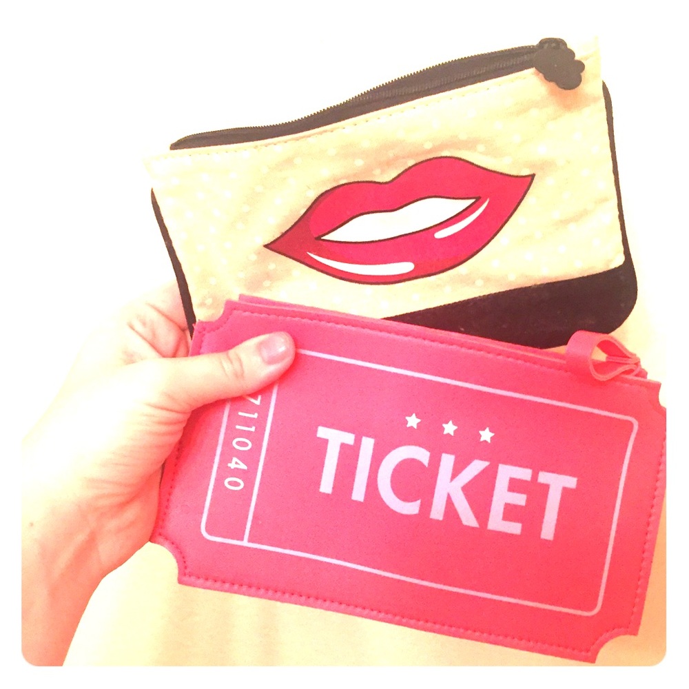 Lot of 2 Ipsy Makeup Bags! (Kissy Face + Ticket)