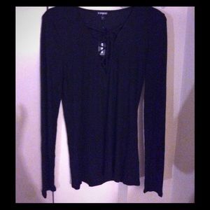 New Express long sleeved tied up shirt