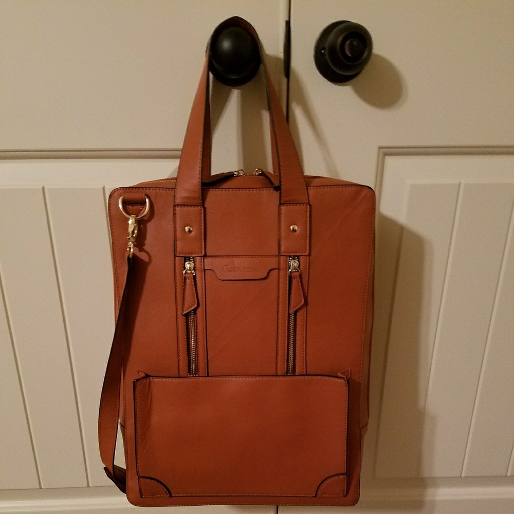 NWOT Cognac Laptop Bag