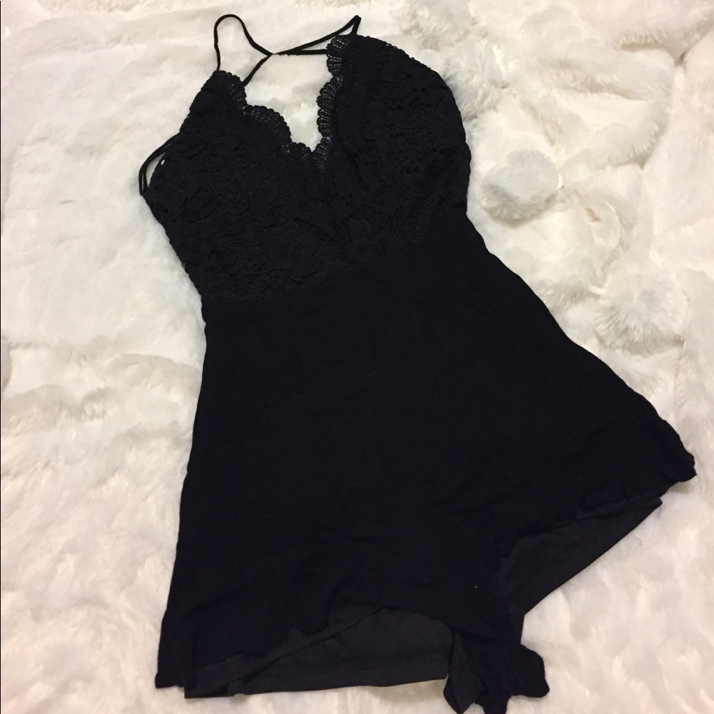 Black lace romper
