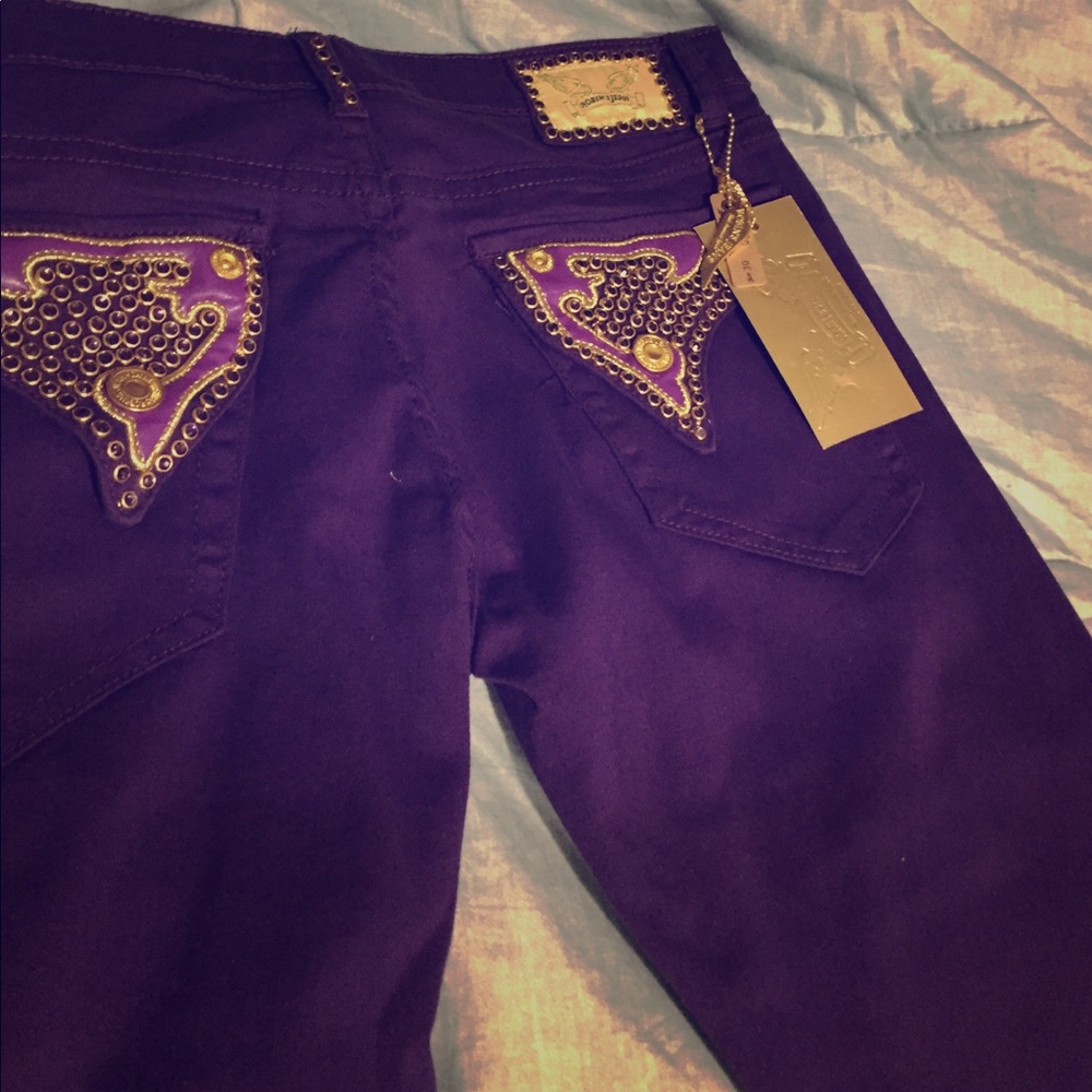 Robins jeans purple NWT 30