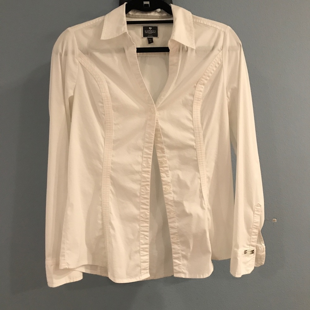 Express the essentials white buttoned down shirt