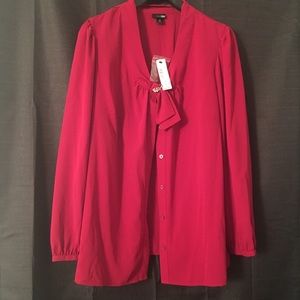 Ladies long sleeved red blouse NWT!