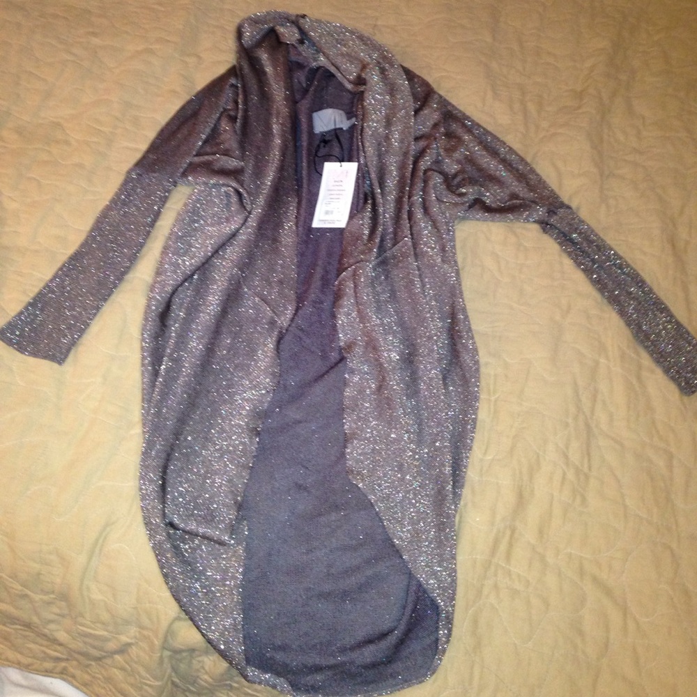 A classy Michael Stars shimmery cardigan.
