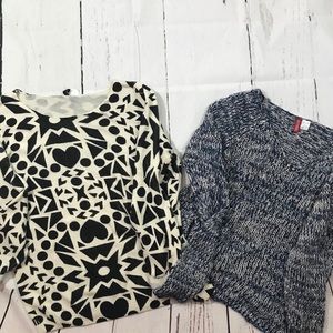 H&M sweater  bundle lot size L printed & knot