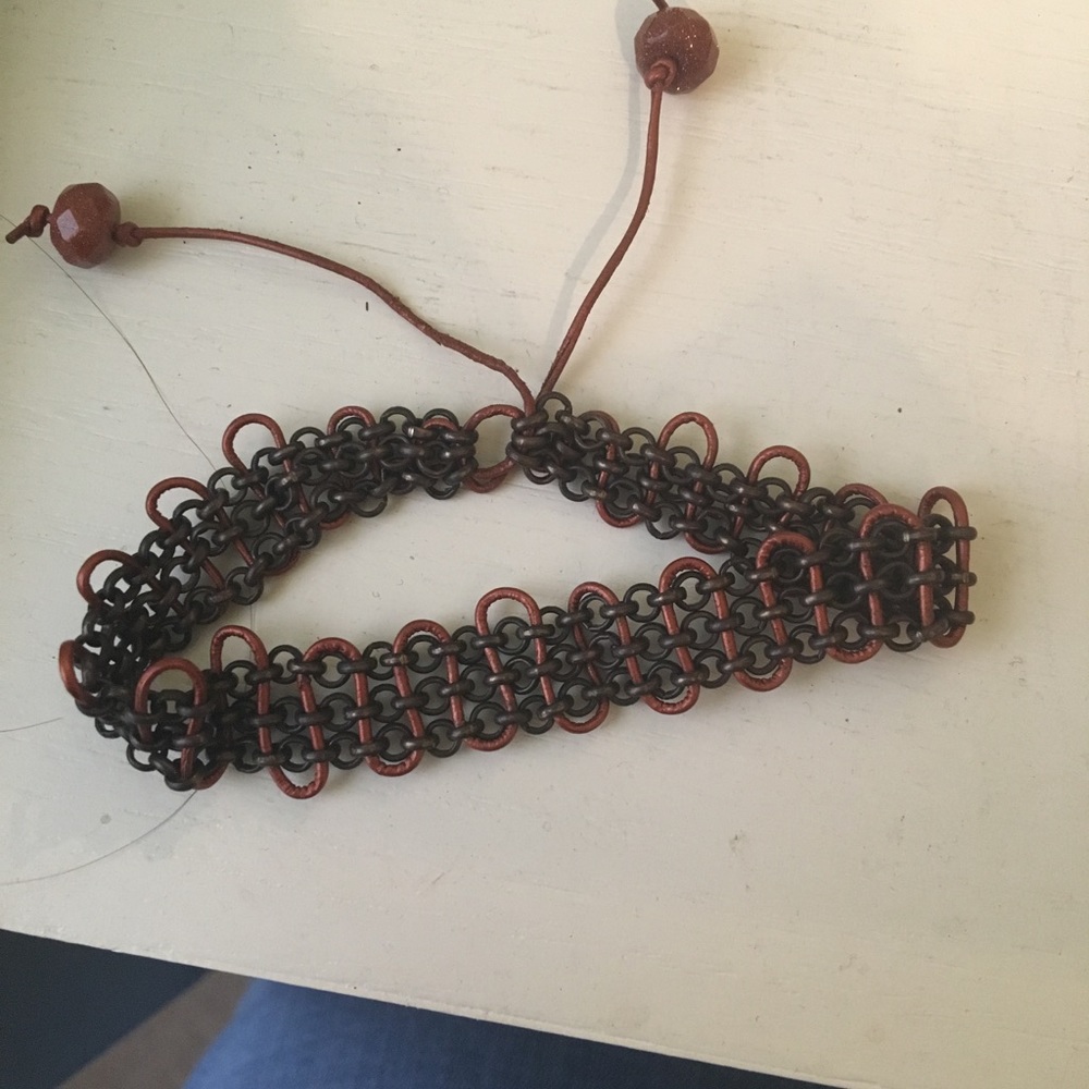 Gorgeous orange and metal bracelet