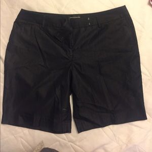 Black Satin like Bermuda shorts