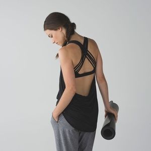 Lululemon Wild Tank Strappy Back Black Sz 6