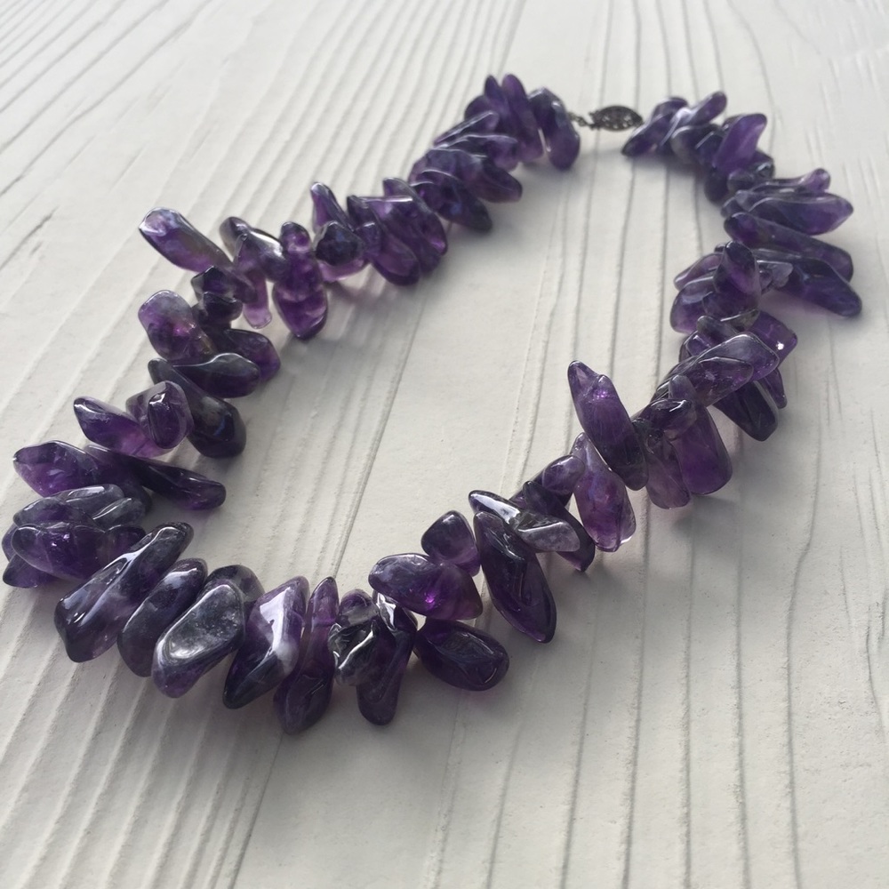 Purple stone necklace