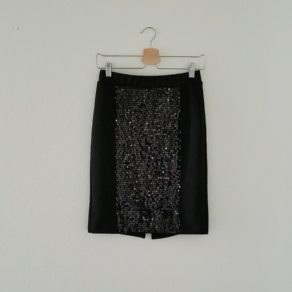 FOREVER21 black sequined skirt - Picture 2 of 3