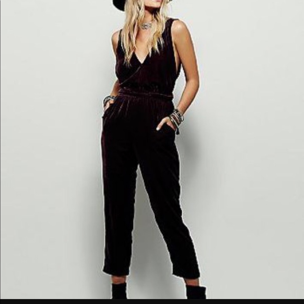 Free people velvet romper