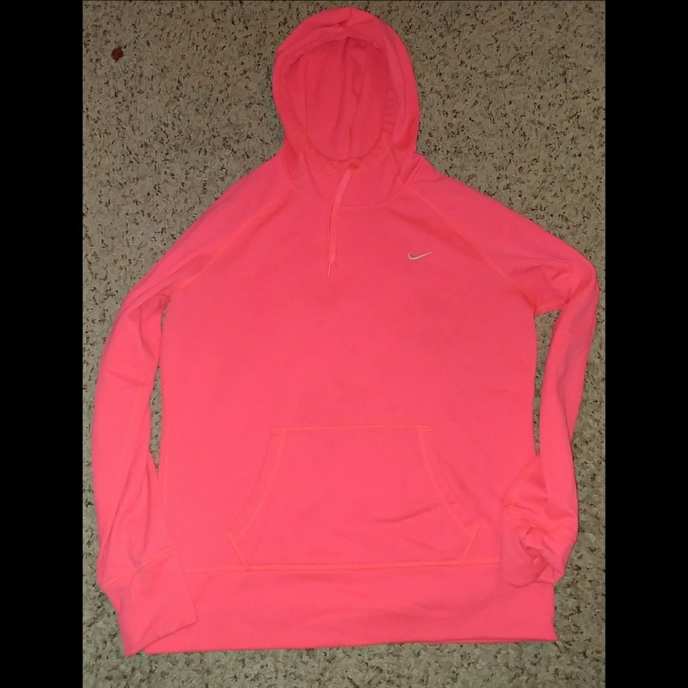 Hot pink Nike fleece lined hoodie
