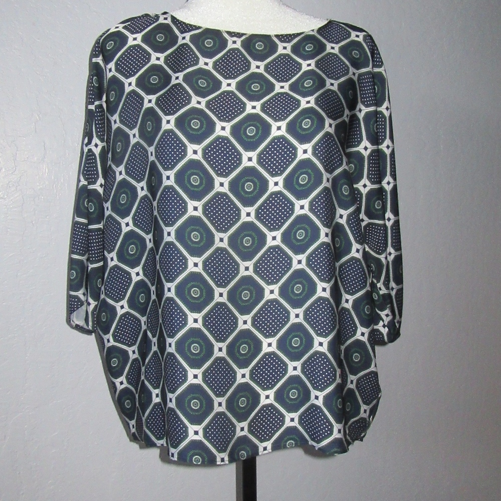 Michael Kors silky dolman sleeve top circles