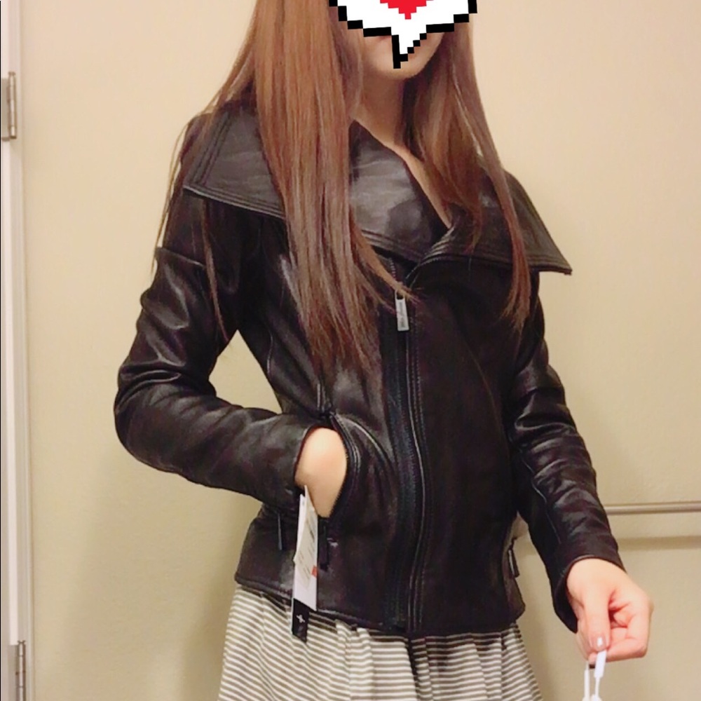 MK leather jacket real leather