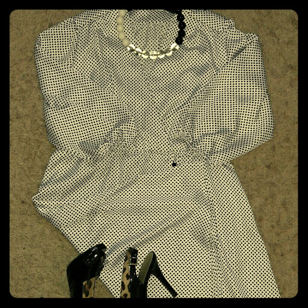 Black and white polka dot dress (worn once)