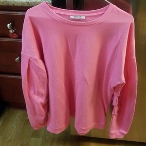 Zara Pink Oversized Sweatshirts SIZE S