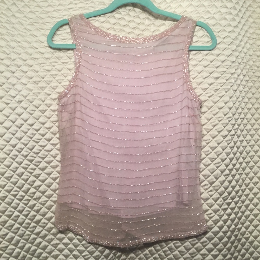 🔥SOLD🔥 Zara Beaded Pink Tank with thousands of beads!