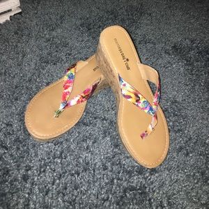 Colorful Heeled Flip Flops