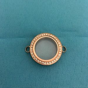 Origami owl rose gold twist link locket