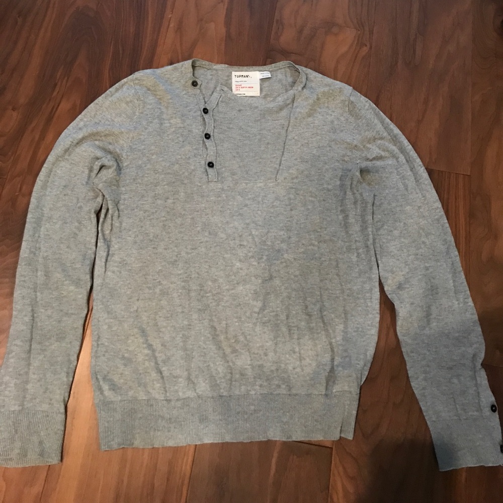 TOPMAN SWEATER GREY SMALL LONG SLEEVE
