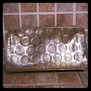 Gold MK Michael Kors Makeup Toiletry Bag