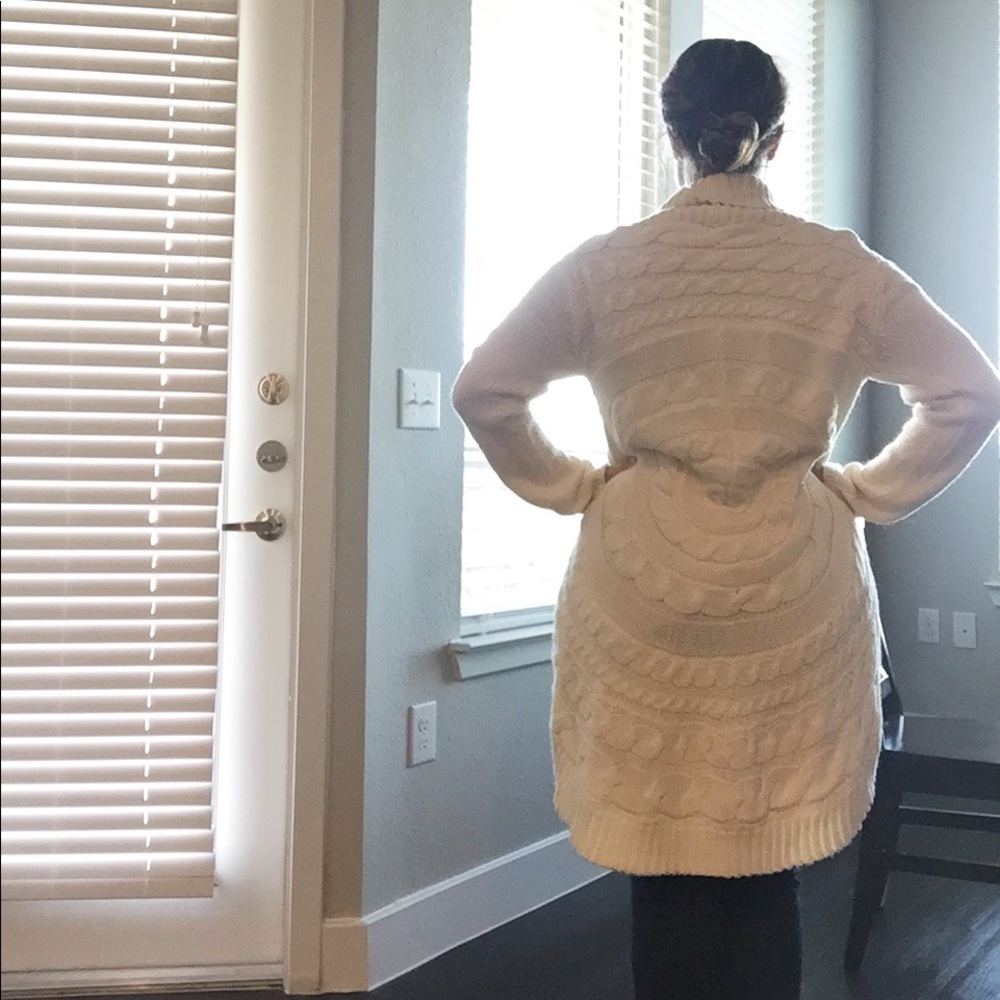 Long cream cardigan
