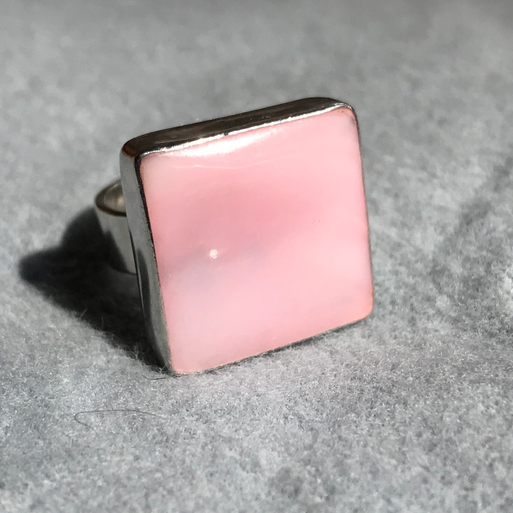 Sterling Silver Pink Stone Size Adjustable