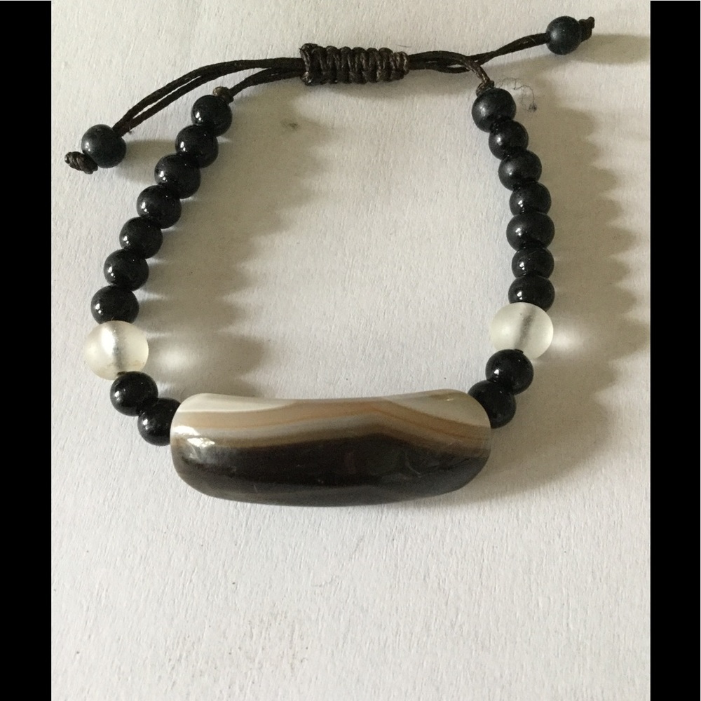 Black Brown Bracelet, Pull String Bracelet
