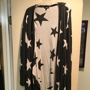 Star print Drape front cardigan