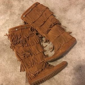 Minnetonka Fringe Boots