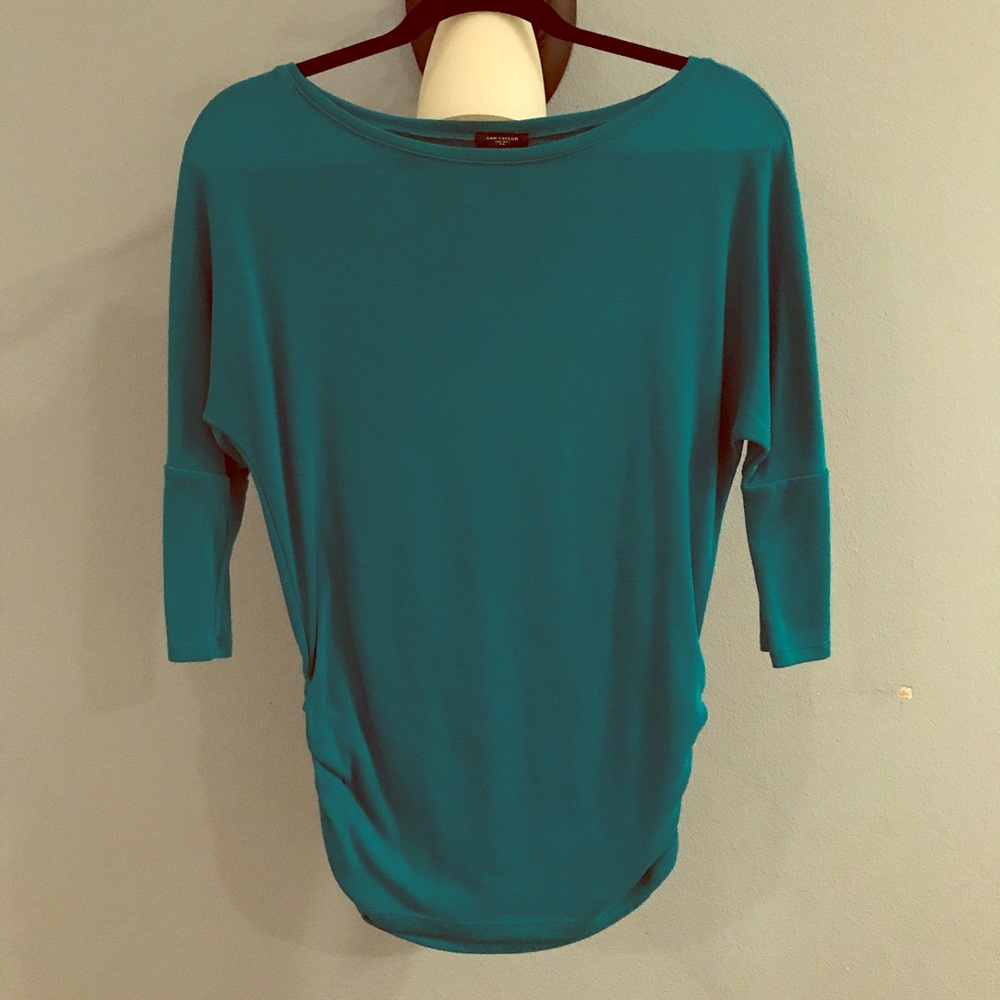 Teal Ann Taylor quarter sleeved shirt