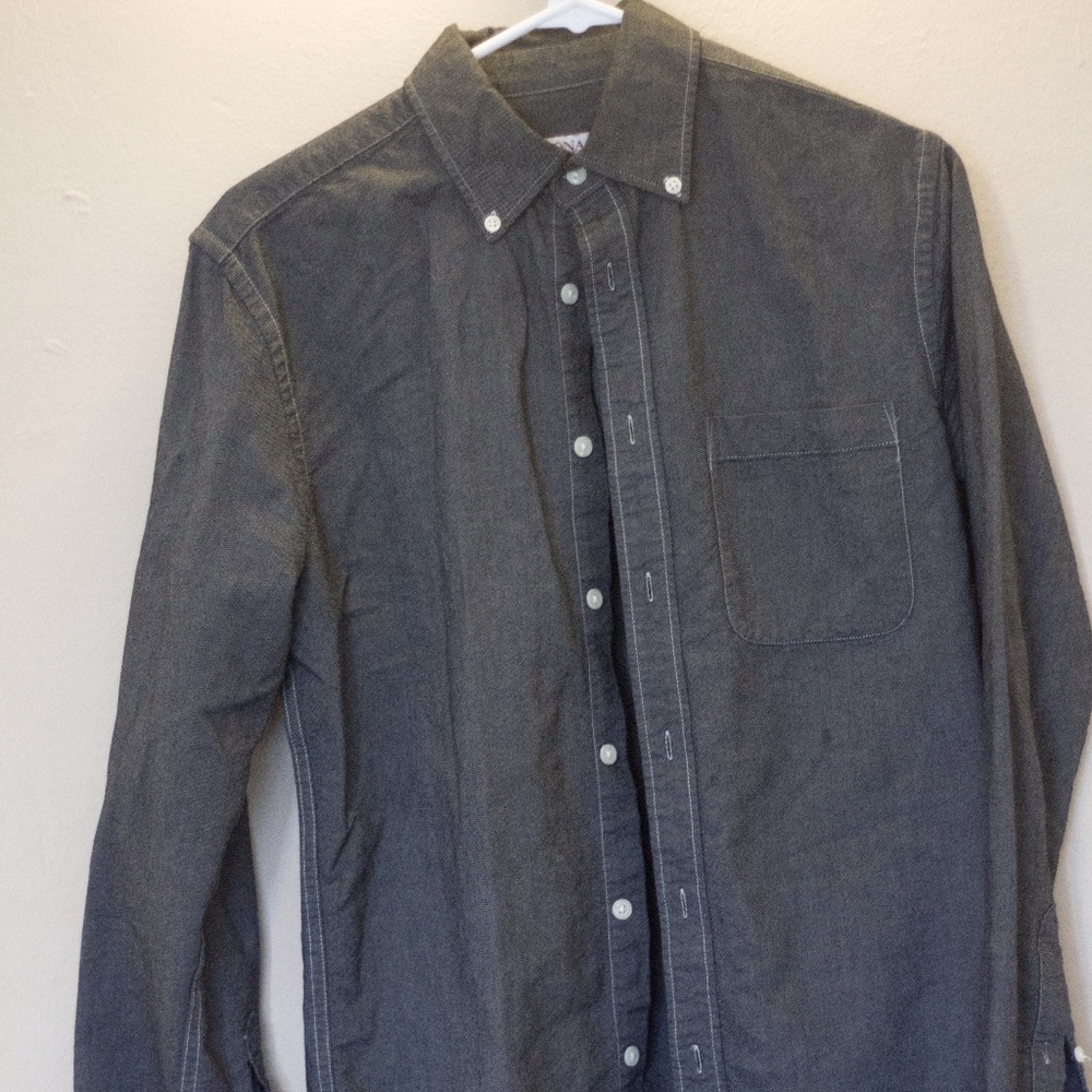 Dark Grey Chambray Button-Up