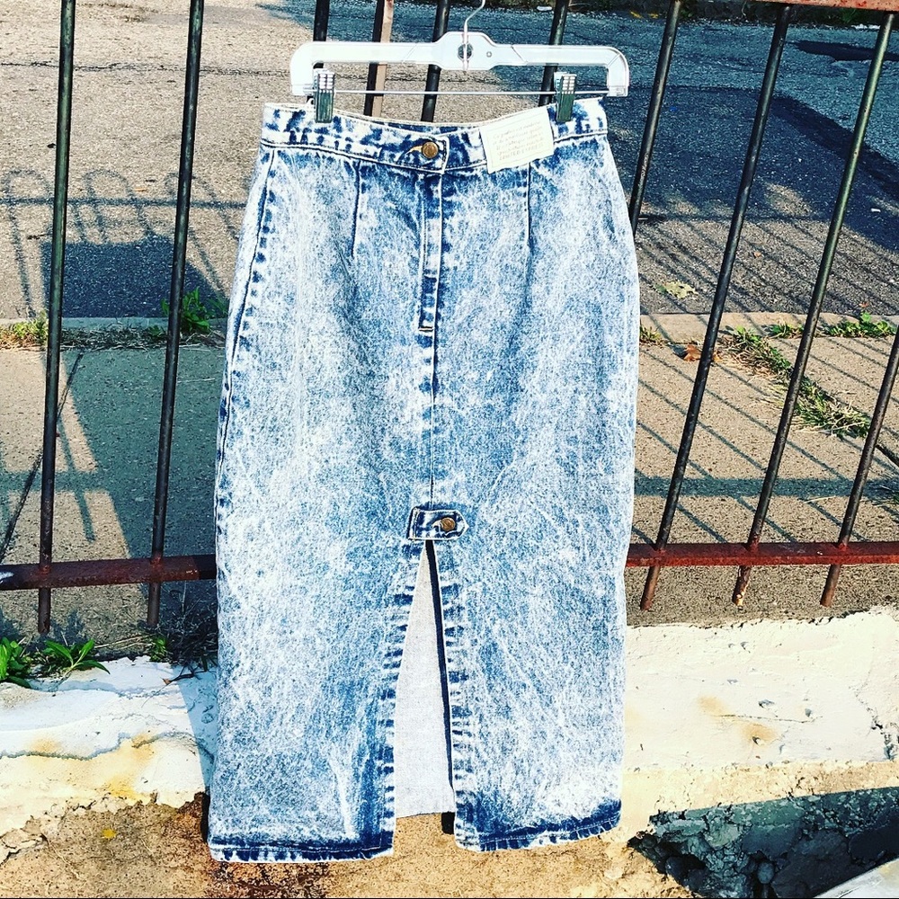 Vintage Acid Wash Denim Skirt