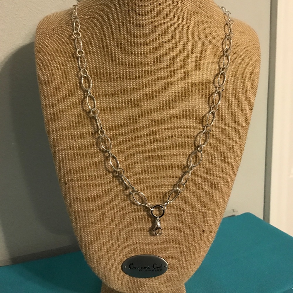 Sold Origami owl 32” Silver large flat oval chain