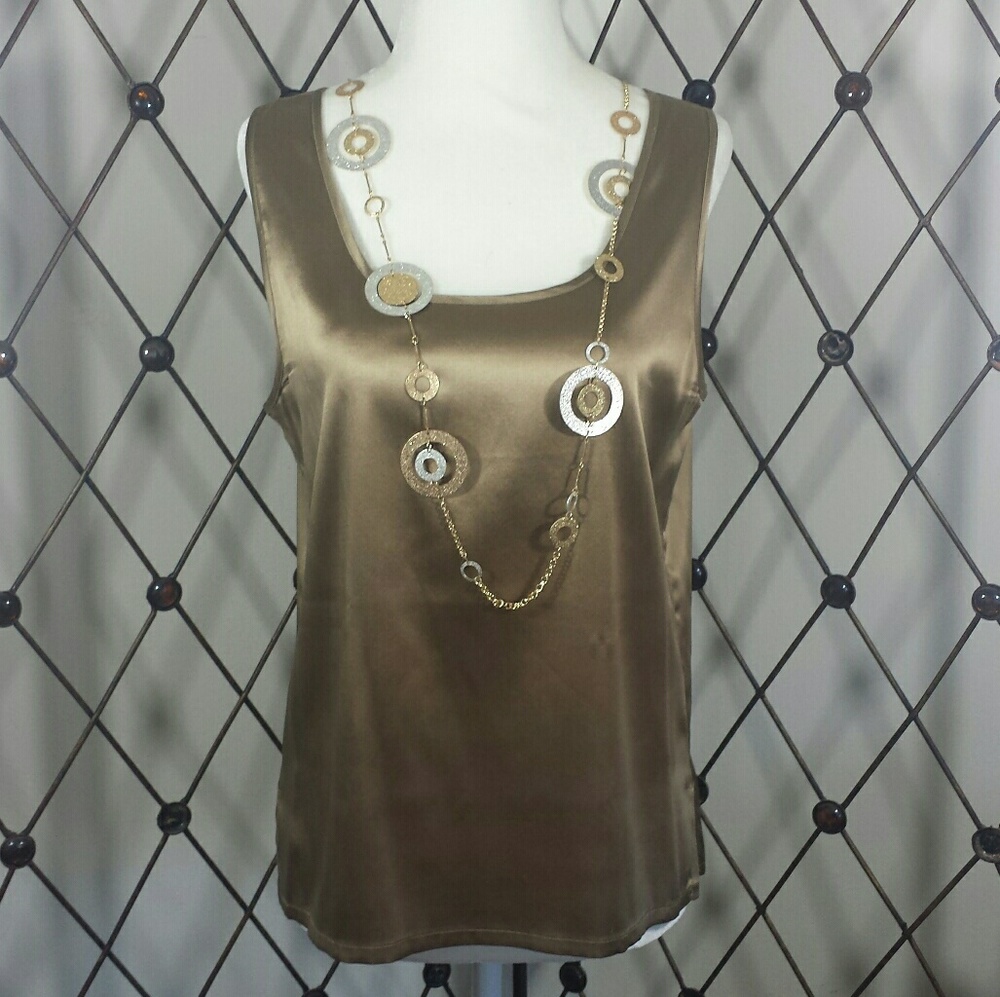 Chico's Golden Champaign Silk Tank Top