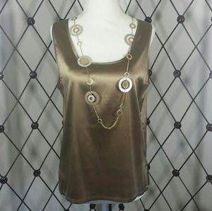 Chico's Golden Champaign Silk Tank Top