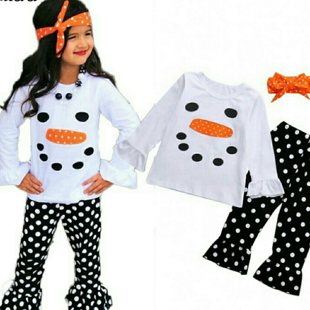 3 pc Boutique winter Snowman Christmas outfit