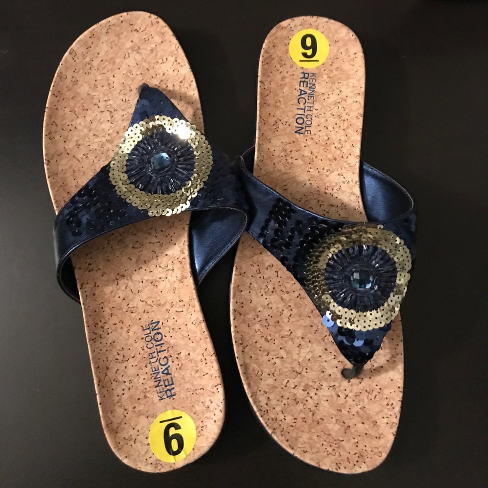 Sequined flip flops