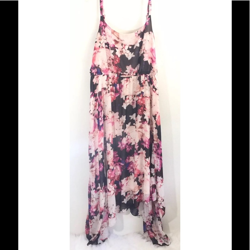 Lane Bryant Asymmetric Floral Maxi Dress 18/20 2X - Picture 2 of 8