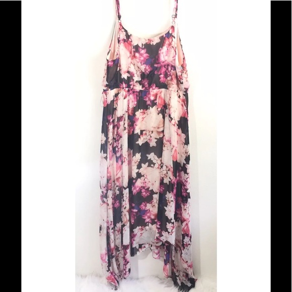 Lane Bryant Asymmetric Floral Maxi Dress 18/20 2X - Picture 6 of 8